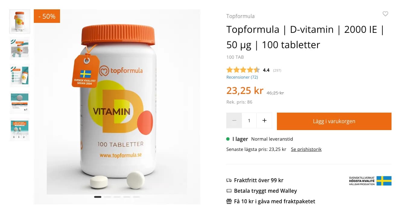 Topformula — Product page, desktop